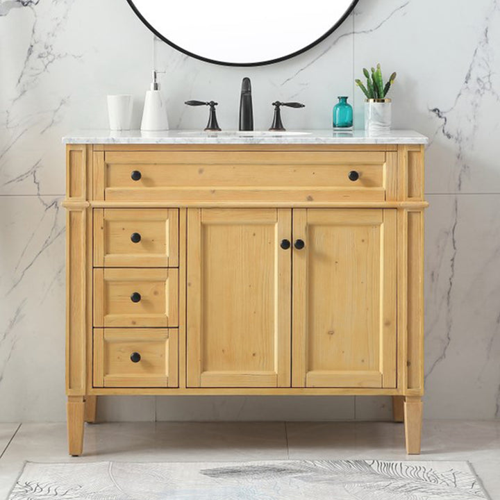 40 Inch Single Bathroom Vanity In Natural Wood Natural Wood Finish - KITCHEN & BATH by Joshua Marshal