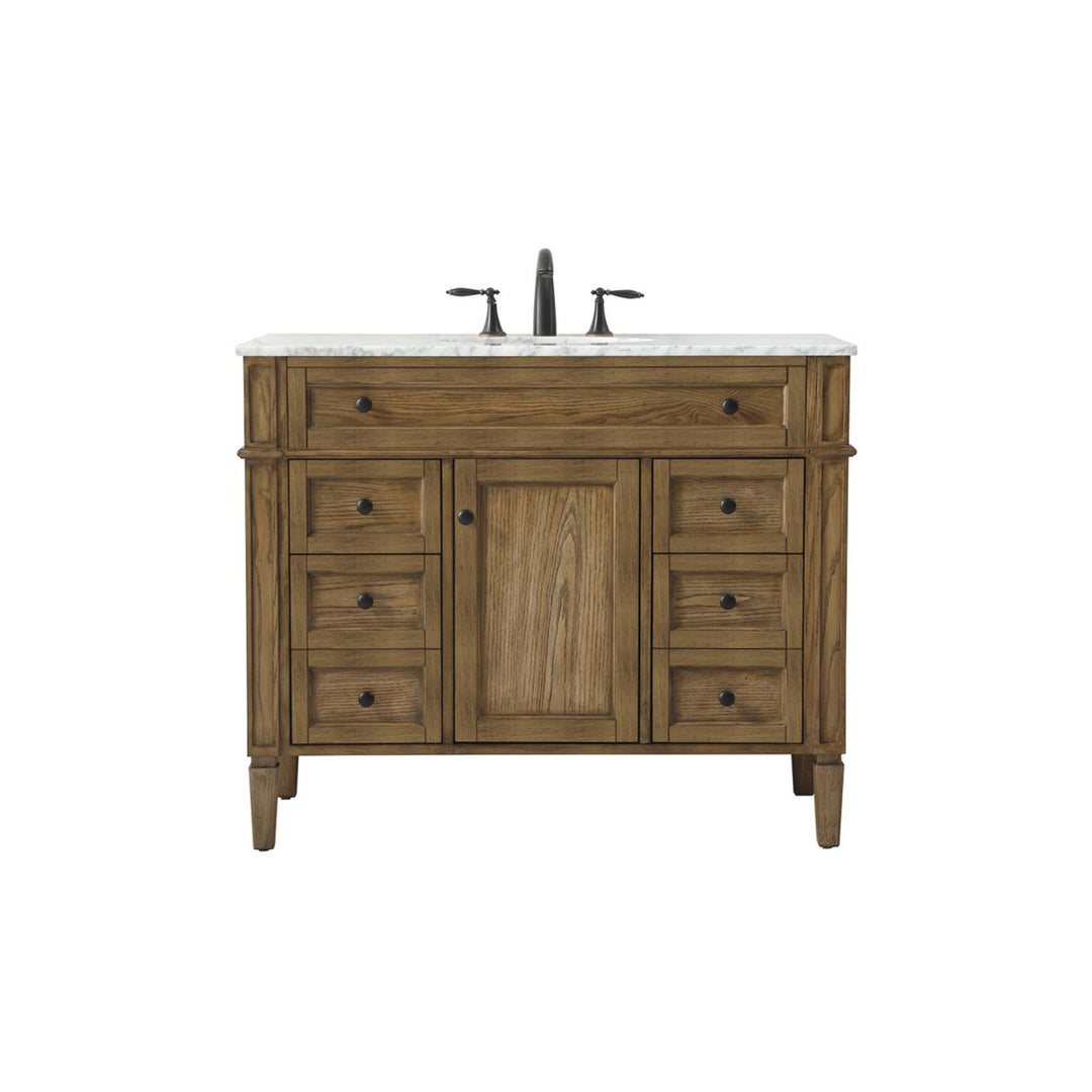 42 Inch Single Bathroom Vanity In Driftwood - View 3 - Joshua Marshal