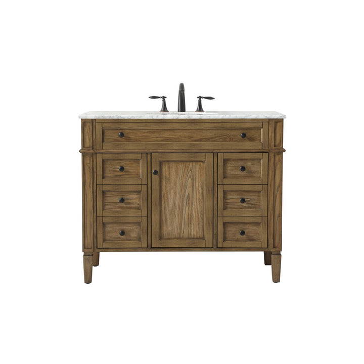42 Inch Single Bathroom Vanity In Driftwood - View 3 - Joshua Marshal