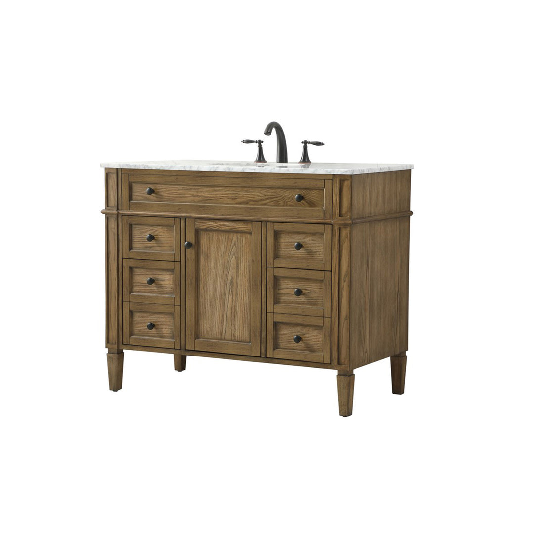 42 Inch Single Bathroom Vanity In Driftwood - View 4 - Joshua Marshal