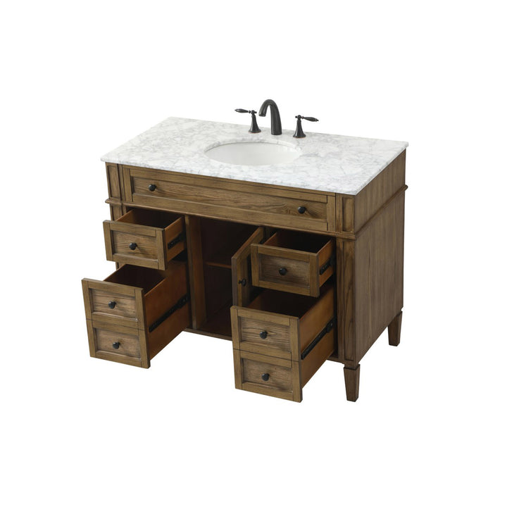 42 Inch Single Bathroom Vanity In Driftwood - View 5 - Joshua Marshal