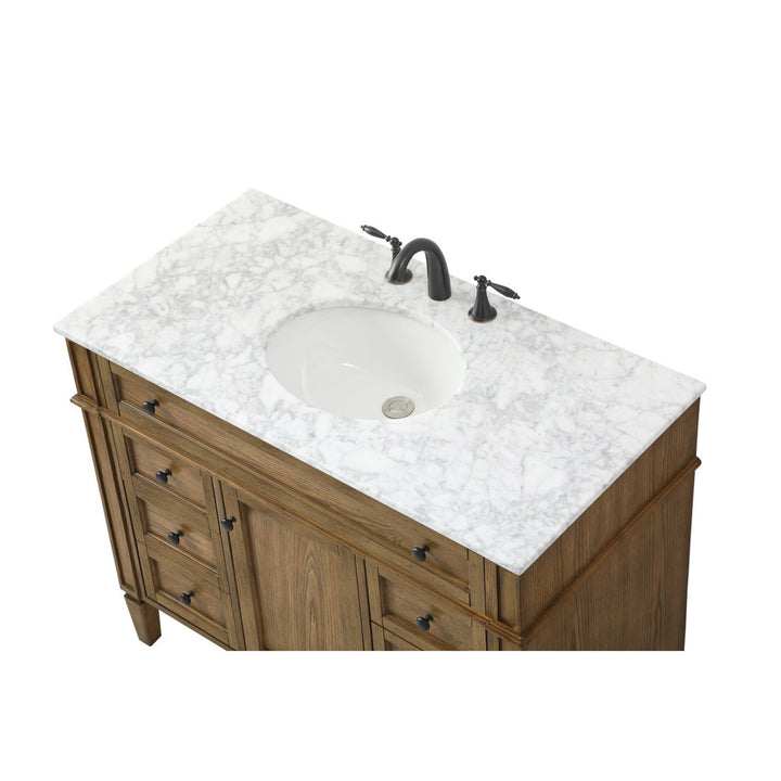 42 Inch Single Bathroom Vanity In Driftwood - View 6 - Joshua Marshal