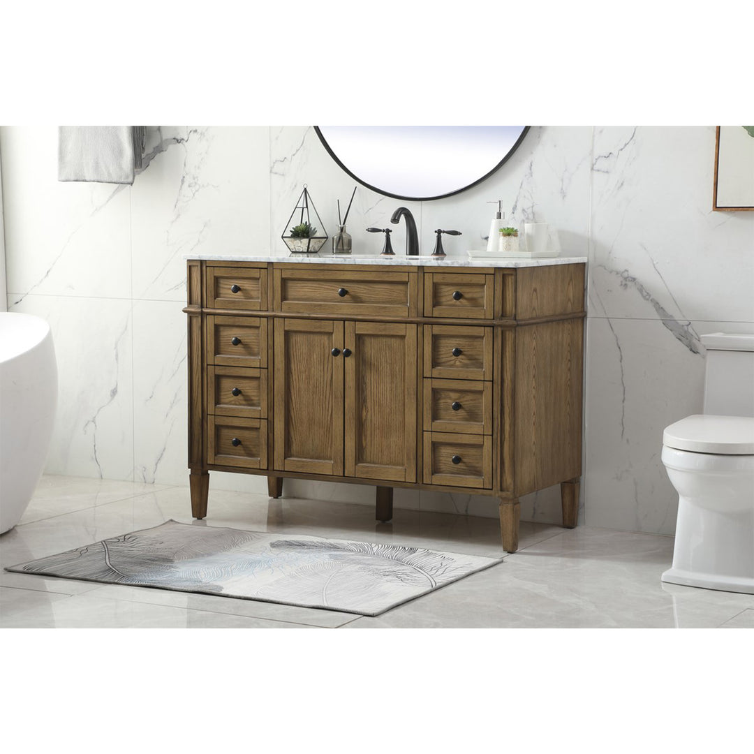 48 Inch Single Bathroom Vanity In Driftwood - View 2 - Joshua Marshal