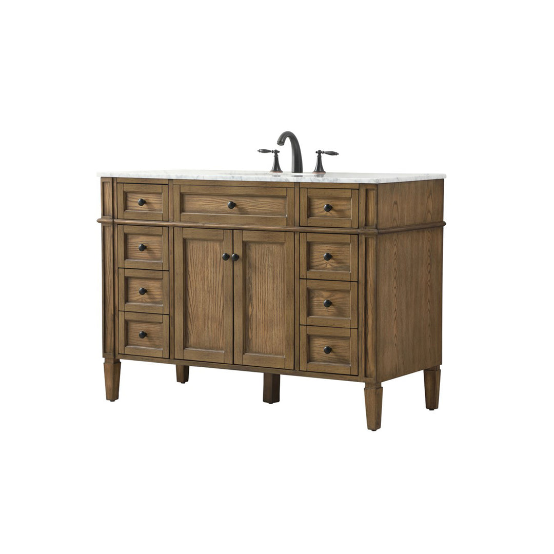 48 Inch Single Bathroom Vanity In Driftwood - View 4 - Joshua Marshal