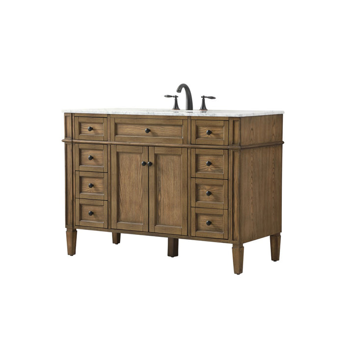 48 Inch Single Bathroom Vanity In Driftwood - View 4 - Joshua Marshal