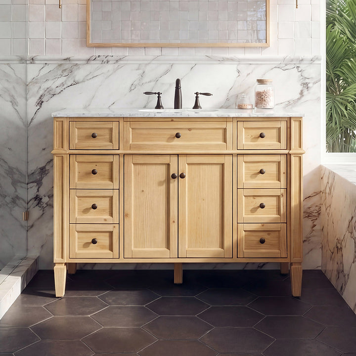 48 Inch Single Bathroom Vanity In Natural Wood Natural Wood Finish - KITCHEN & BATH by Joshua Marshal