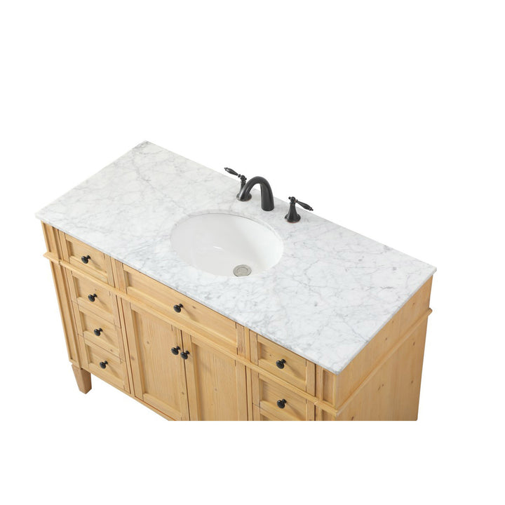 48 Inch Single Bathroom Vanity In Natural Wood - View 5 - Joshua Marshal