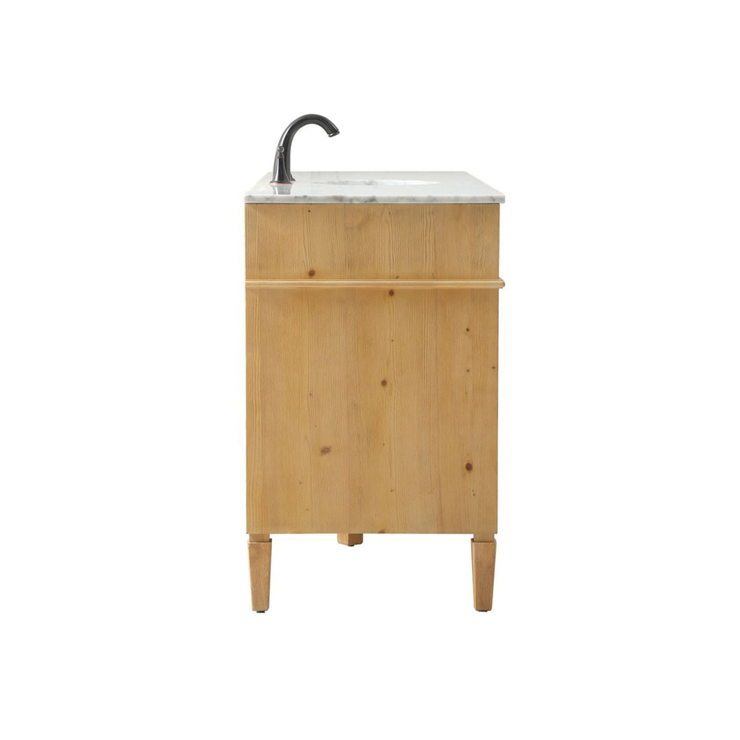 60 Inch Single Bathroom Vanity In Natural Wood - View 6 - Joshua Marshal
