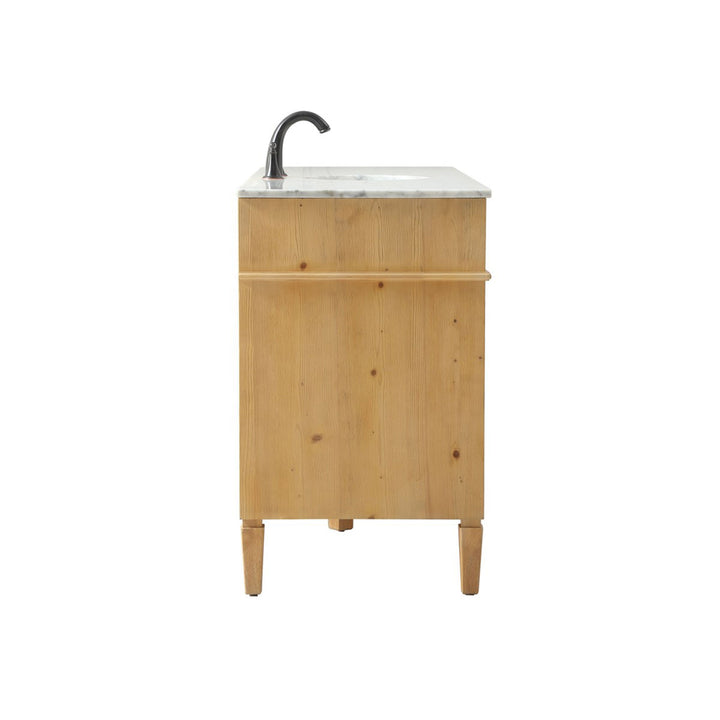 60 Inch Single Bathroom Vanity In Natural Wood - View 6 - Joshua Marshal