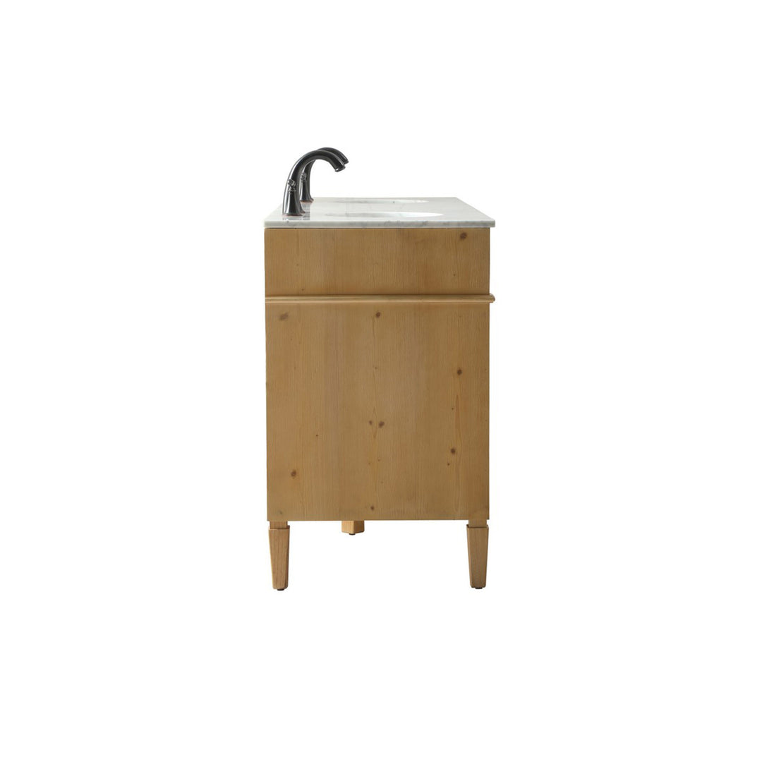 72 Inch Double Bathroom Vanity In Natural Wood - View 6 - Joshua Marshal
