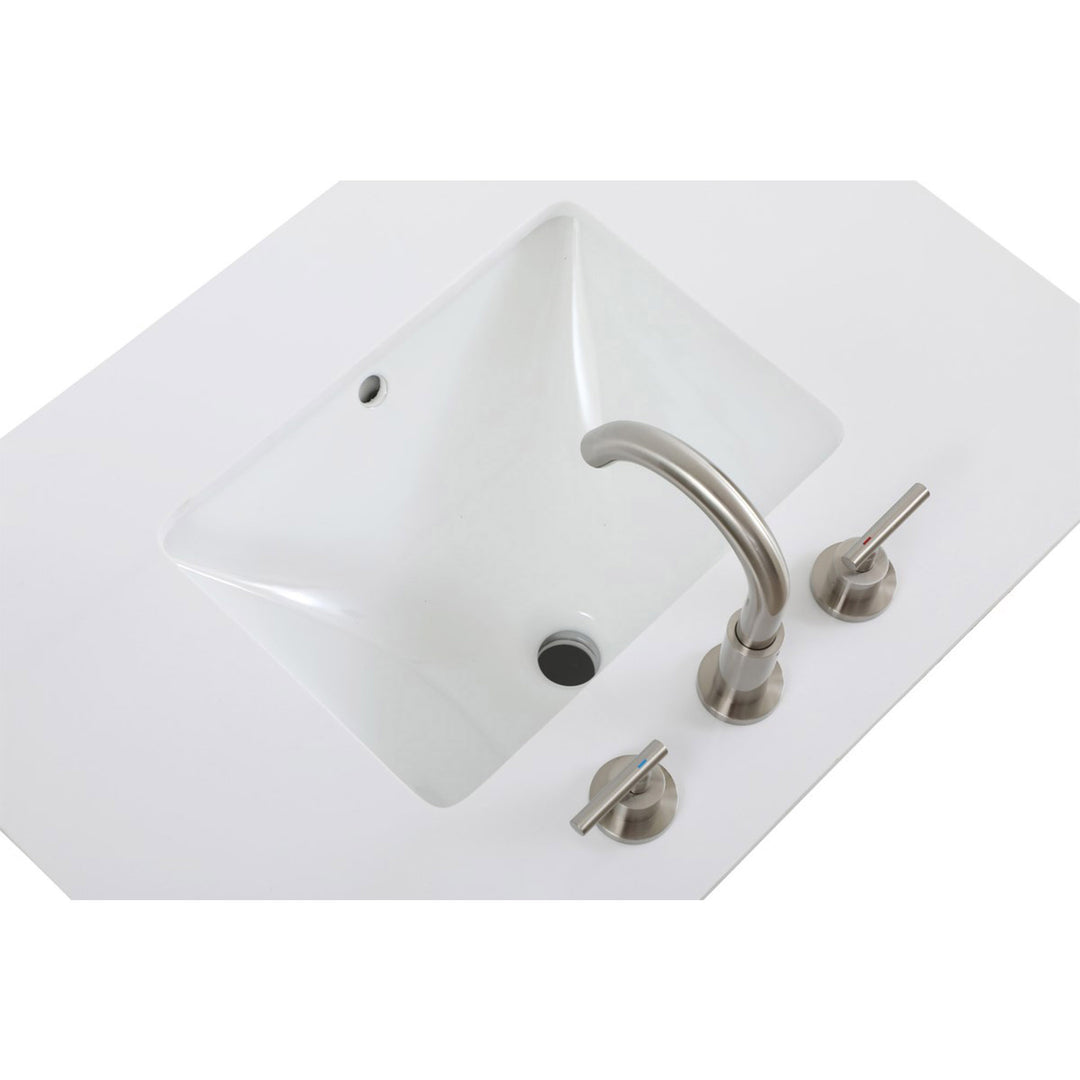 36 Inch Single Bathroom Vanity In Walnut With Ivory White Marble - View 6 - Joshua Marshal