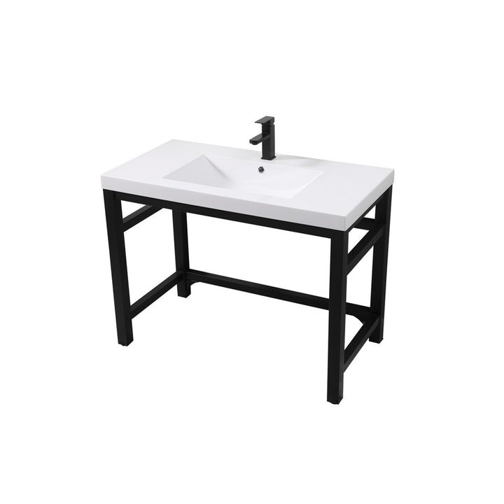 42 Inch Ada Compliant Single Bathroom Metal Vanity In Black - View 4 - Joshua Marshal