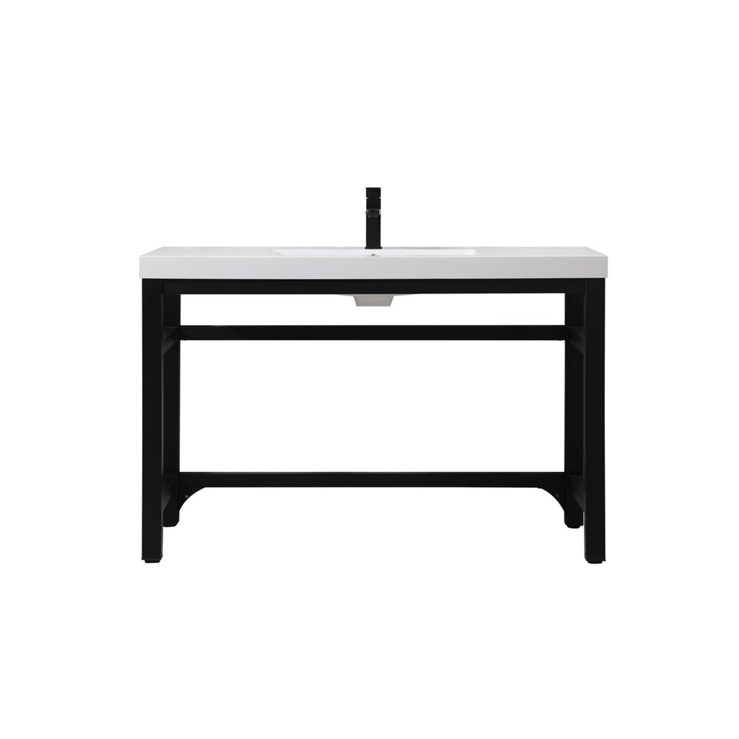 48 Inch Ada Compliant Single Bathroom Metal Vanity In Black - View 3 - Joshua Marshal