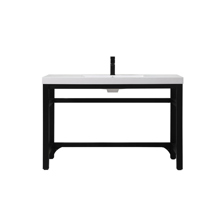 48 Inch Ada Compliant Single Bathroom Metal Vanity In Black - View 3 - Joshua Marshal