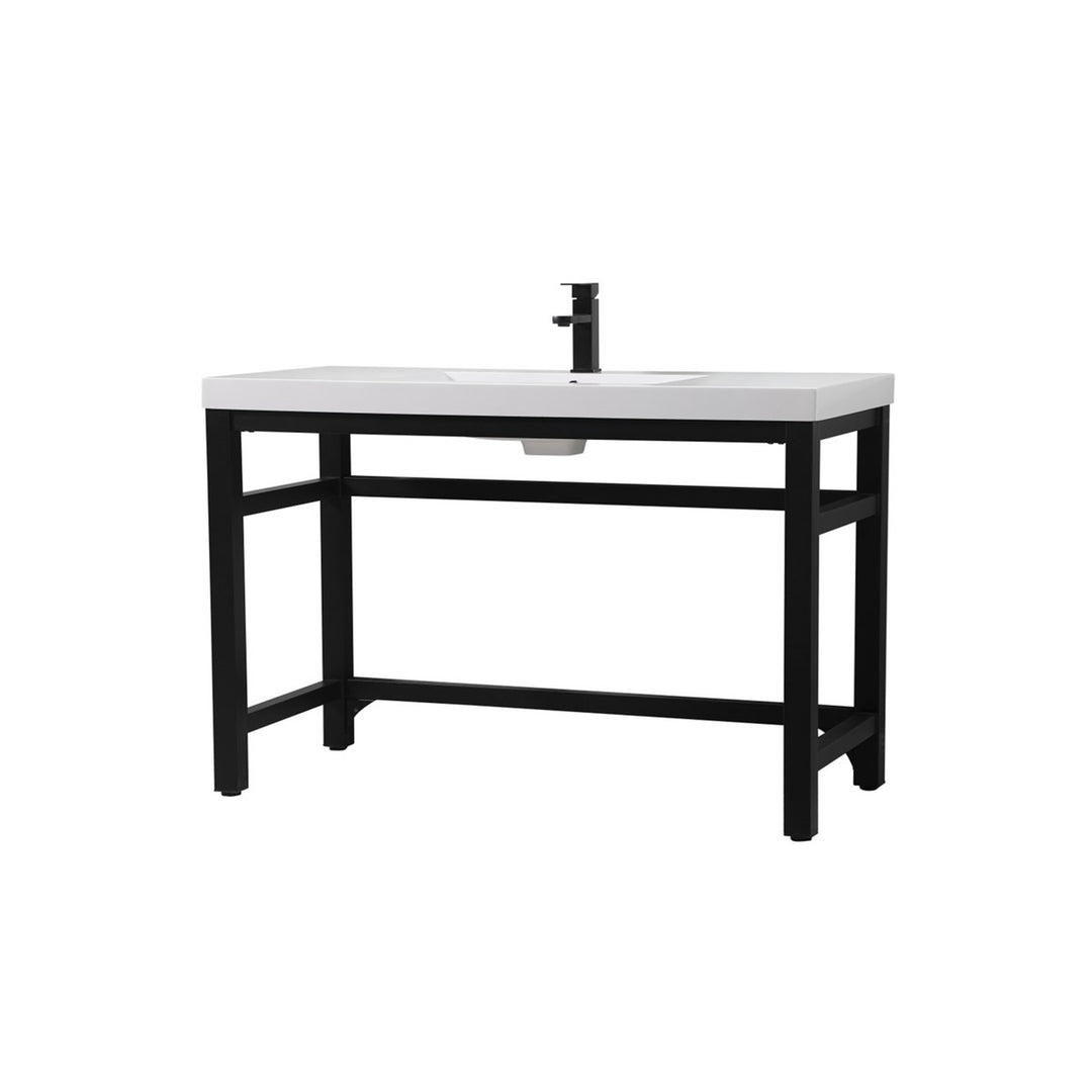 48 Inch Ada Compliant Single Bathroom Metal Vanity In Black - View 4 - Joshua Marshal