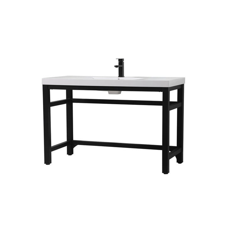 48 Inch Ada Compliant Single Bathroom Metal Vanity In Black - View 4 - Joshua Marshal