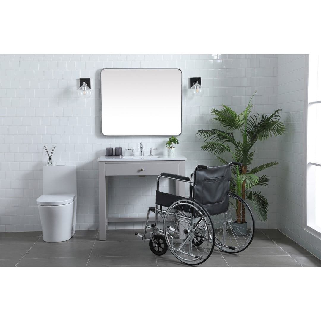 36 Inch Ada Compliant Bathroom Vanity In Grey - View 2 - Joshua Marshal