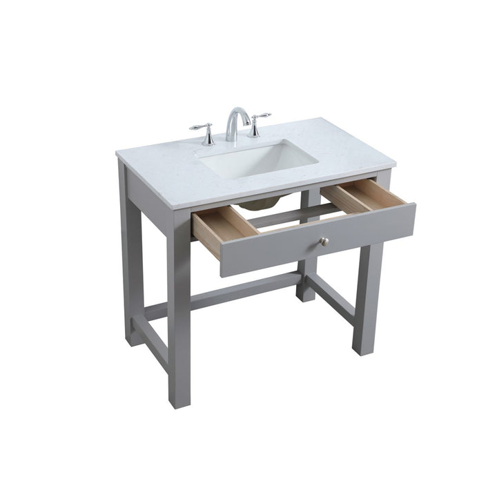 36 Inch Ada Compliant Bathroom Vanity In Grey - View 4 - Joshua Marshal