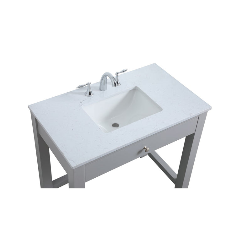 36 Inch Ada Compliant Bathroom Vanity In Grey - View 5 - Joshua Marshal