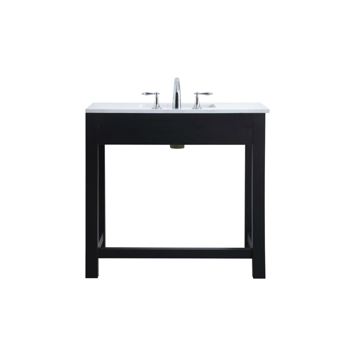 36 Inch Ada Compliant Bathroom Vanity In Black - View 3 - Joshua Marshal