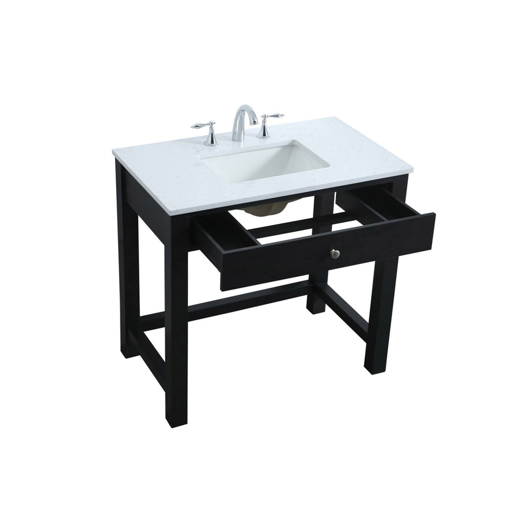 36 Inch Ada Compliant Bathroom Vanity In Black - View 4 - Joshua Marshal