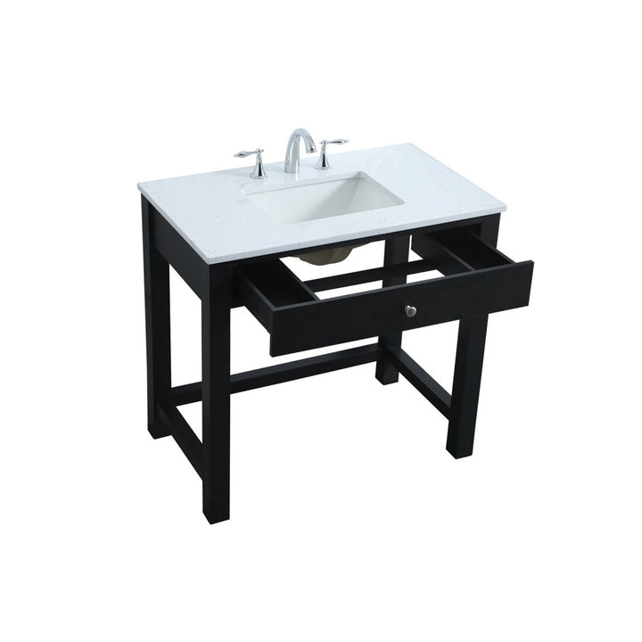 36 Inch Ada Compliant Bathroom Vanity In Black - View 4 - Joshua Marshal