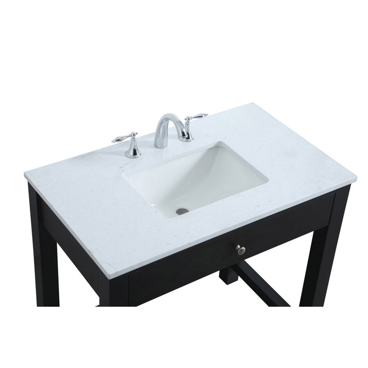 36 Inch Ada Compliant Bathroom Vanity In Black - View 6 - Joshua Marshal