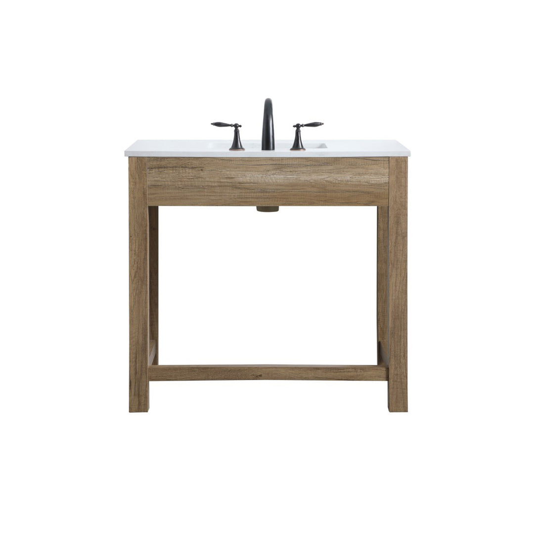 36 Inch Ada Compliant Bathroom Vanity In Natural Oak - View 3 - Joshua Marshal
