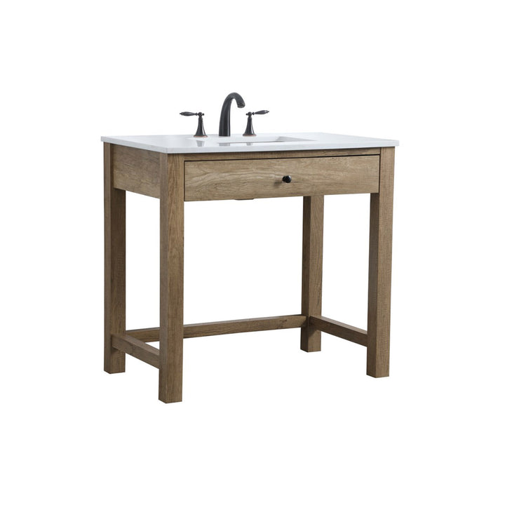 36 Inch Ada Compliant Bathroom Vanity In Natural Oak - View 4 - Joshua Marshal