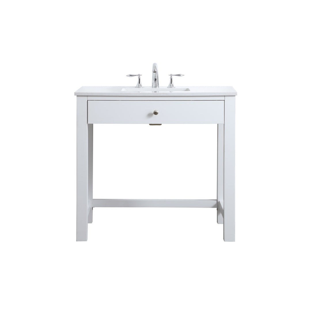 36 Inch Ada Compliant Bathroom Vanity In White - View 3 - Joshua Marshal