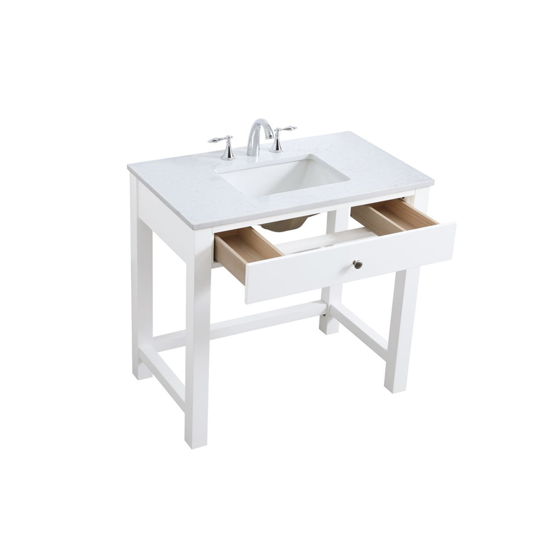 36 Inch Ada Compliant Bathroom Vanity In White - View 4 - Joshua Marshal