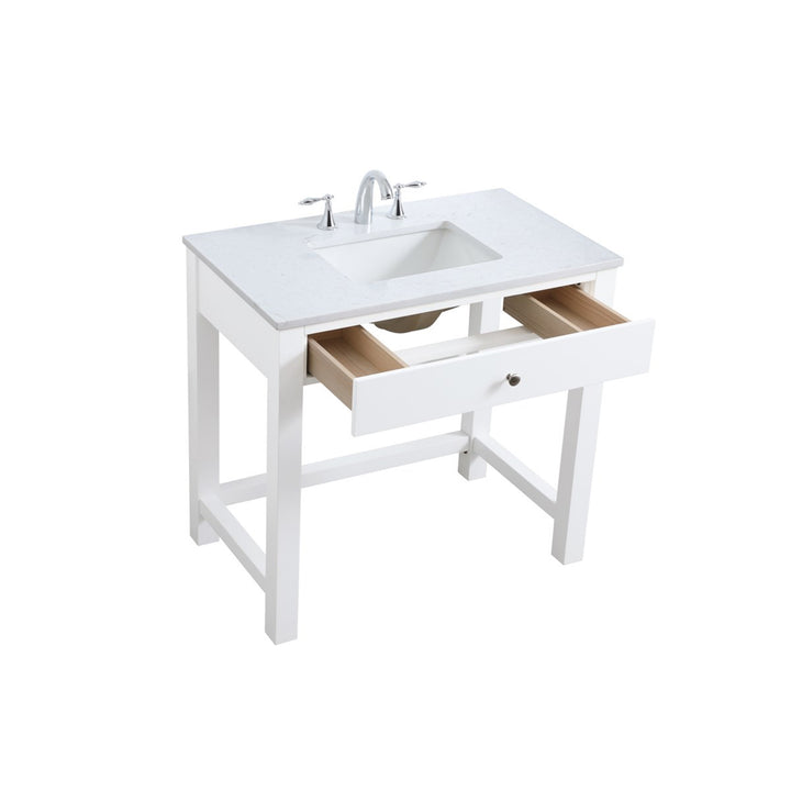 36 Inch Ada Compliant Bathroom Vanity In White - View 4 - Joshua Marshal