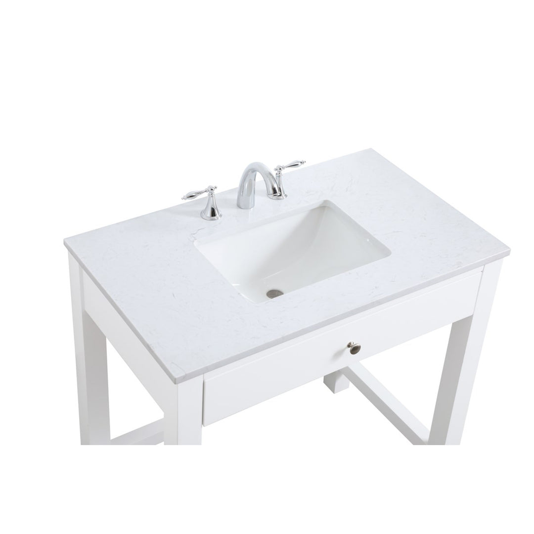 36 Inch Ada Compliant Bathroom Vanity In White - View 5 - Joshua Marshal