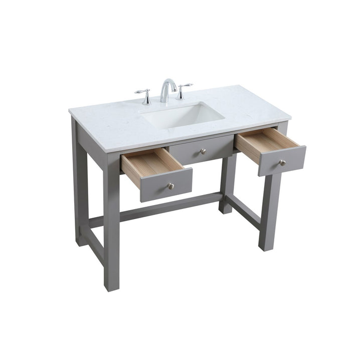 42 Inch Ada Compliant Bathroom Vanity In Grey - View 4 - Joshua Marshal