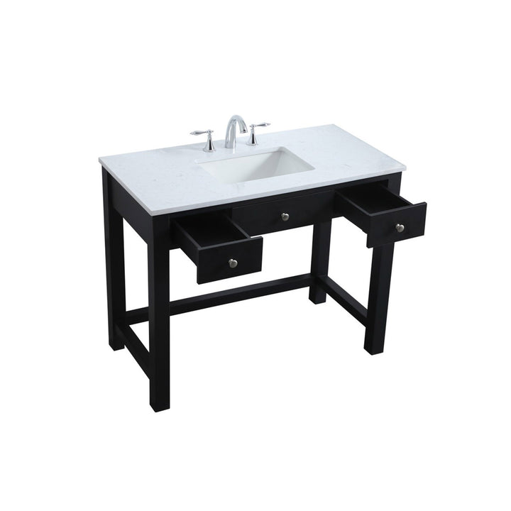 42 Inch Ada Compliant Bathroom Vanity In Black - View 5 - Joshua Marshal