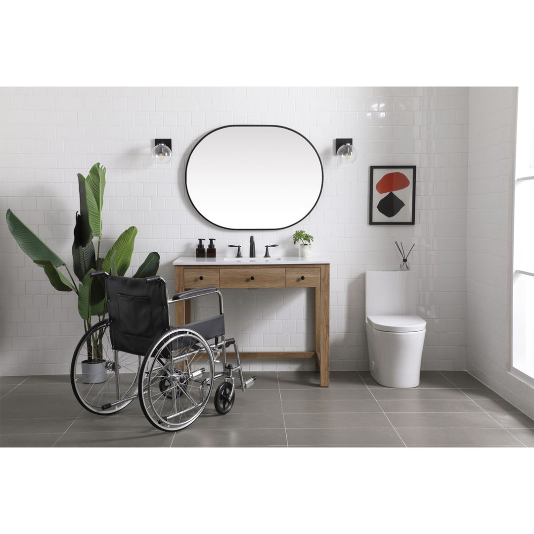 42 Inch Ada Compliant Bathroom Vanity In Natural Oak - View 2 - Joshua Marshal