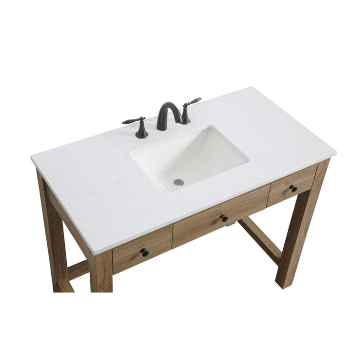 42 Inch Ada Compliant Bathroom Vanity In Natural Oak - View 5 - Joshua Marshal