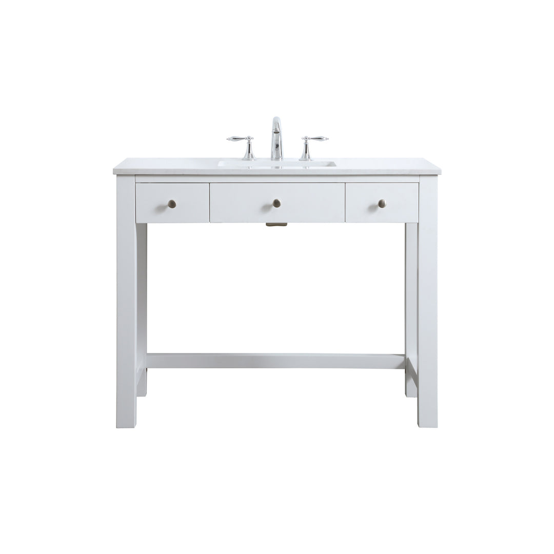 42 Inch Ada Compliant Bathroom Vanity In White - View 3 - Joshua Marshal