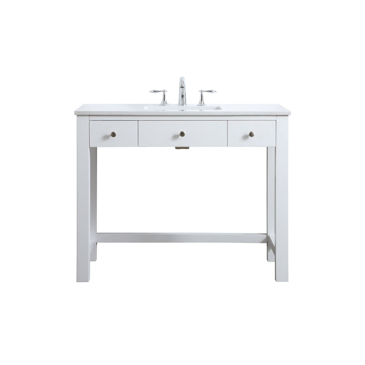 42 Inch Ada Compliant Bathroom Vanity In White - View 3 - Joshua Marshal