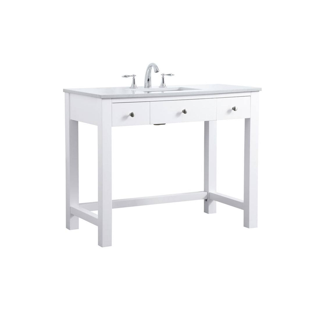 42 Inch Ada Compliant Bathroom Vanity In White - View 4 - Joshua Marshal