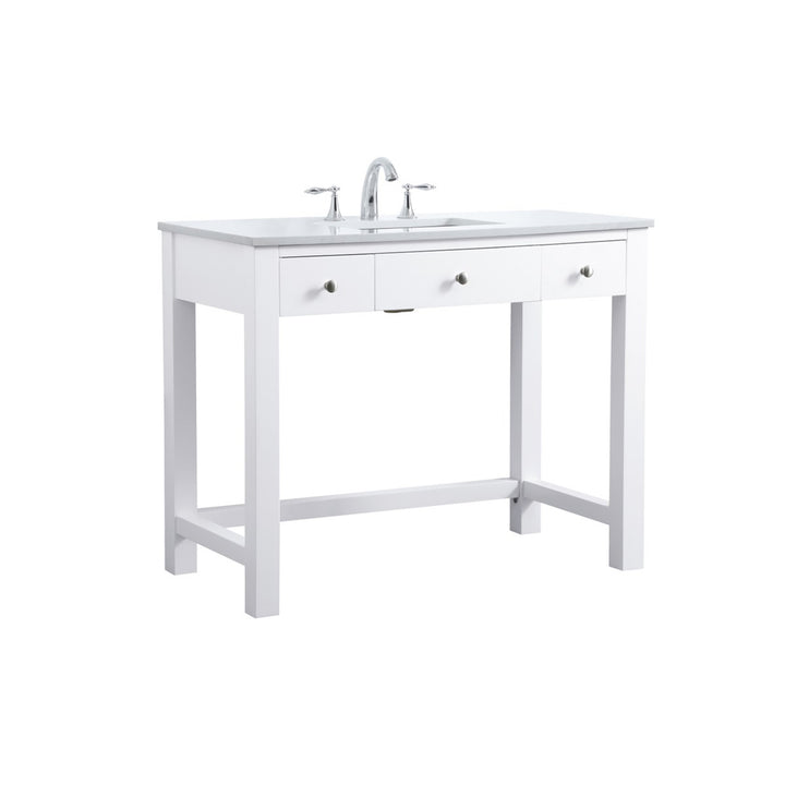 42 Inch Ada Compliant Bathroom Vanity In White - View 4 - Joshua Marshal