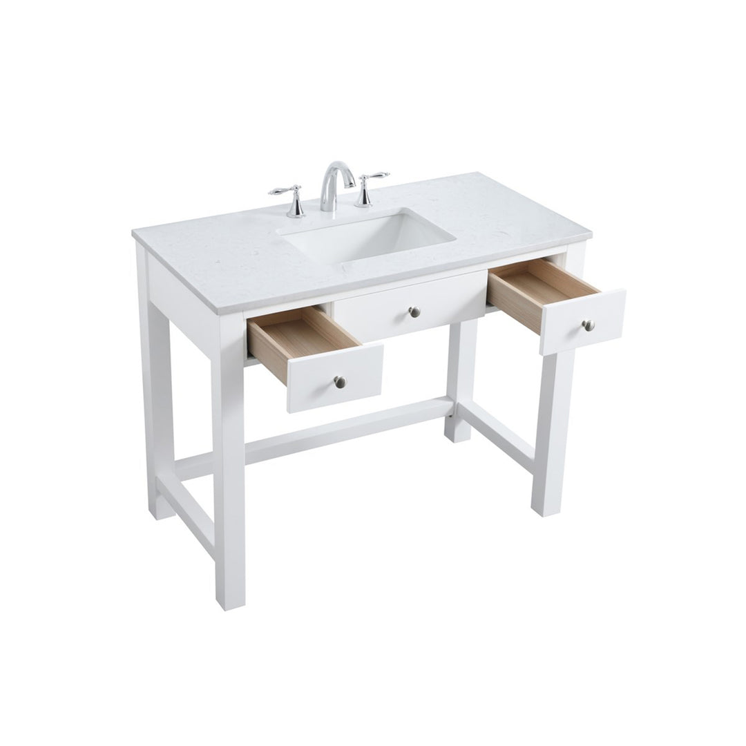 42 Inch Ada Compliant Bathroom Vanity In White - View 5 - Joshua Marshal