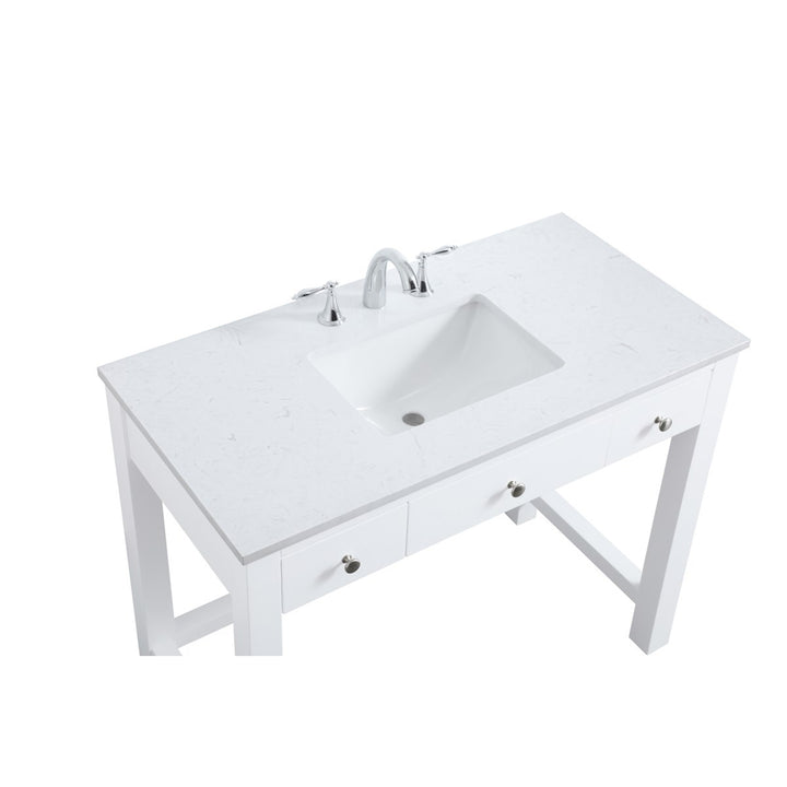42 Inch Ada Compliant Bathroom Vanity In White - View 6 - Joshua Marshal
