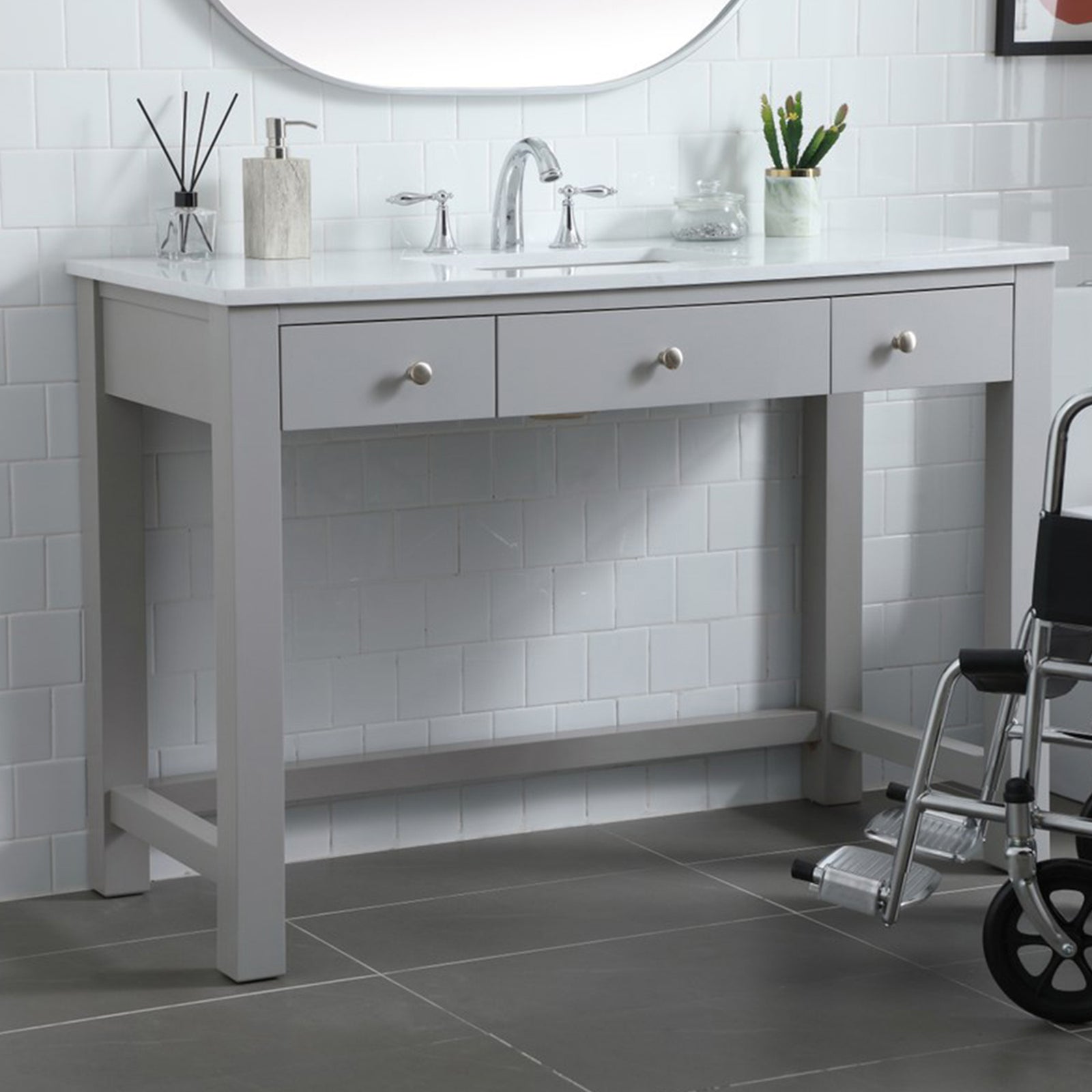 48 Inch Ada Compliant Bathroom Vanity In Grey Grey Finish - KITCHEN & BATH by Joshua Marshal