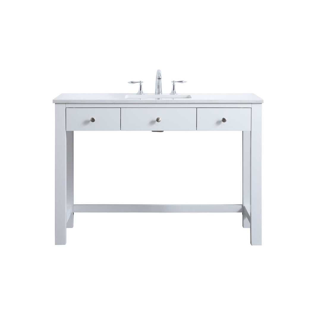 48 Inch Ada Compliant Bathroom Vanity In White - View 3 - Joshua Marshal
