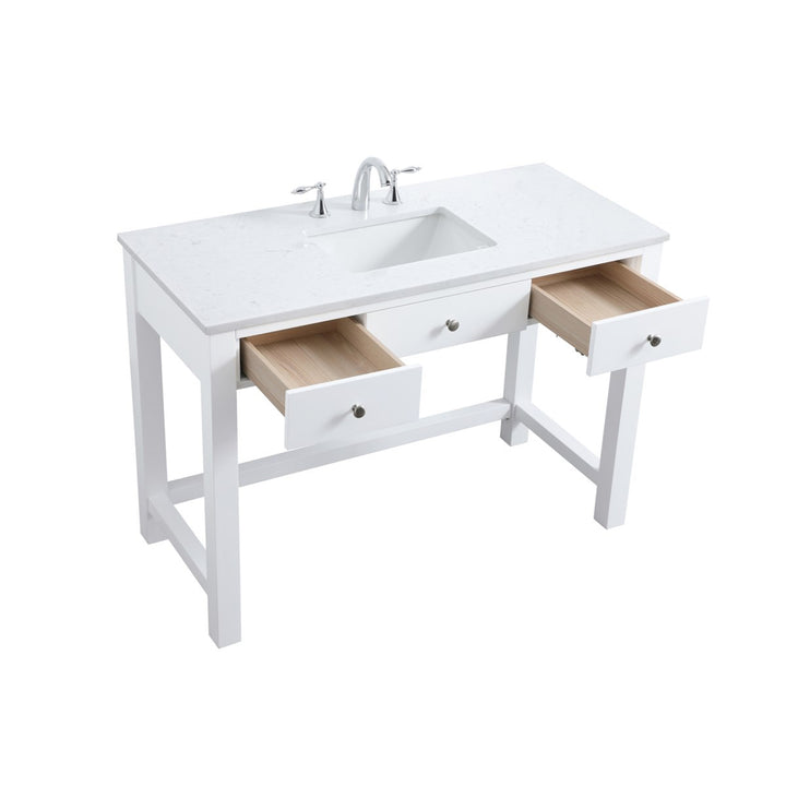 48 Inch Ada Compliant Bathroom Vanity In White - View 4 - Joshua Marshal