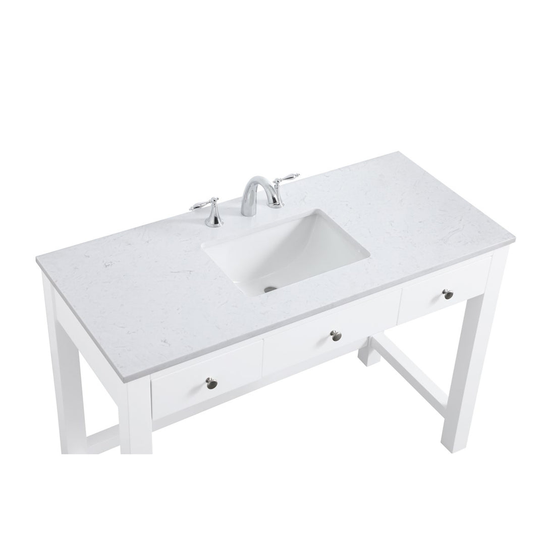 48 Inch Ada Compliant Bathroom Vanity In White - View 5 - Joshua Marshal