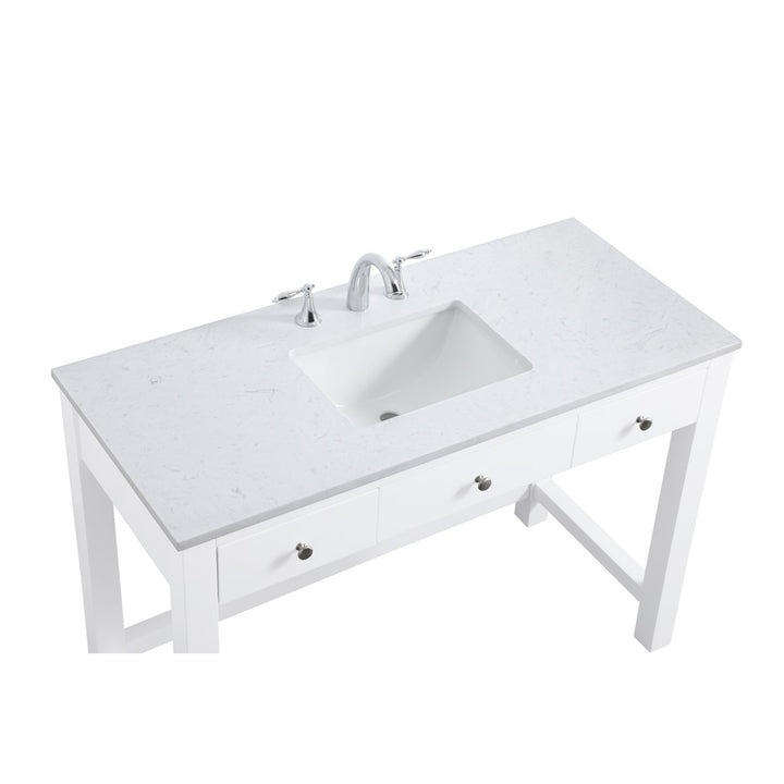 48 Inch Ada Compliant Bathroom Vanity In White - View 5 - Joshua Marshal