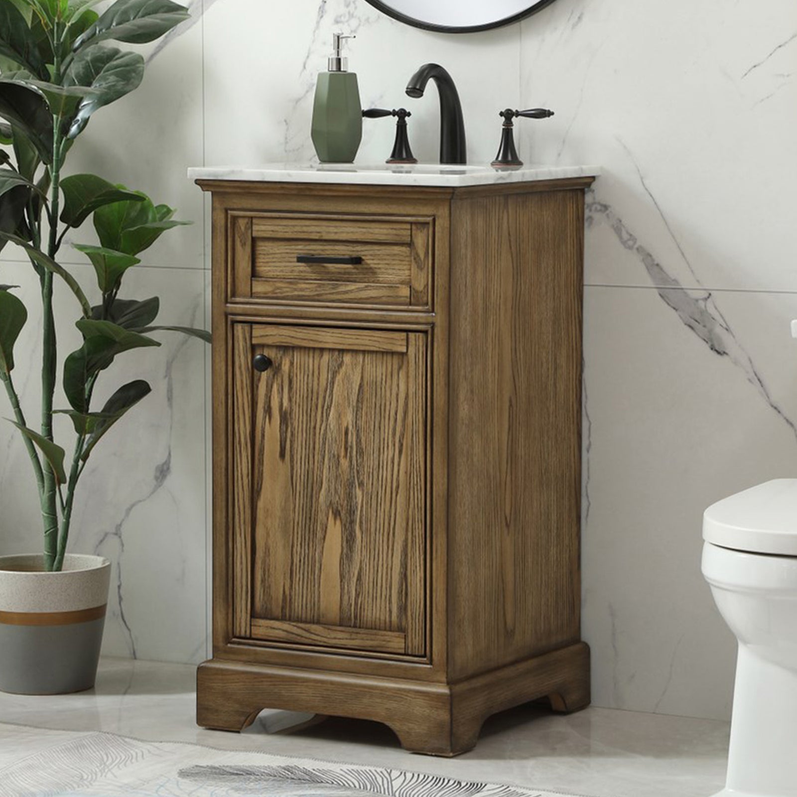19 Inch Single Bathroom Vanity In Driftwood Driftwood Finish - KITCHEN & BATH by Joshua Marshal