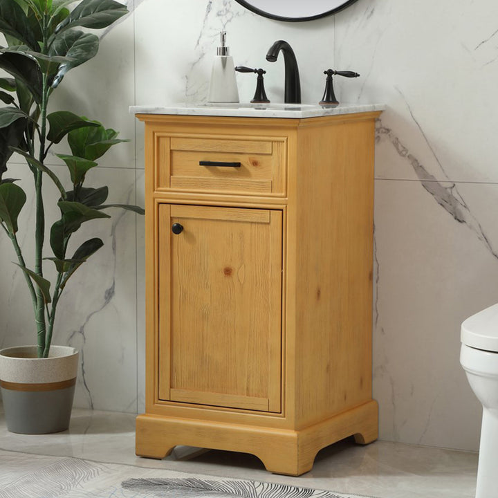 19 Inch Single Bathroom Vanity In Natural Wood Natural Wood Finish - KITCHEN & BATH by Joshua Marshal